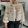 thumbnail image 3 of Abrigo de piel sintética a la moda para mujer, chaqueta mullida corta de piel sintética de zorro para otoño e invierno, abrigos peludos de alta calidad 7xl para mujer, 3 of 5