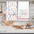 thumbnail image 6 of Easter Kitchen Towel Easter Cartoon Rabbit Dish Towel 18 x 26 Inch Hello My Bunny Hand Drying Tea Towel for Spring Holiday Cooking Baking Cleaning, 2 Pack, 6 of 6