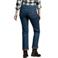 thumbnail image 2 of Dickies Women's Relaxed Fit Straight Leg Flannel Lined Denim Jeans, 2 of 4
