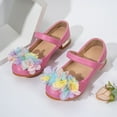 thumbnail image 2 of MIASHUI Ballerines Mary Jane à Fleurs pour Filles, Talon Bas, Chaussures de Robe pour Mariage et Fête, Rouge, 12-13 Ans, 2 of 7