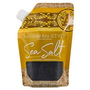 SALTWORKS Artisan Salt Company .. Hiwa Kai Black Hawaiian-style .. Sea Salt, Coarse Grain, .. Pour Spout, 16 Ounce