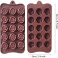 thumbnail image 2 of 2PCS Silicone Rose Mould, Flower Chocolate Molds Rose 15 Cavity Silicone Sweet Moulds Valentines Candy Moulds Gummy Ice Jelly Moulds for Wax Melt Resi, 2 of 5