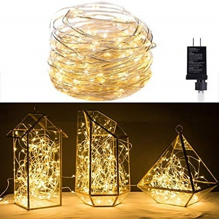 Minetom 120 Led Fairy Lights 40ft Starry String Lights Waterproof Silver Copper Wire Ul Adaptor Included Firefly Lights For Indoor Outdoor