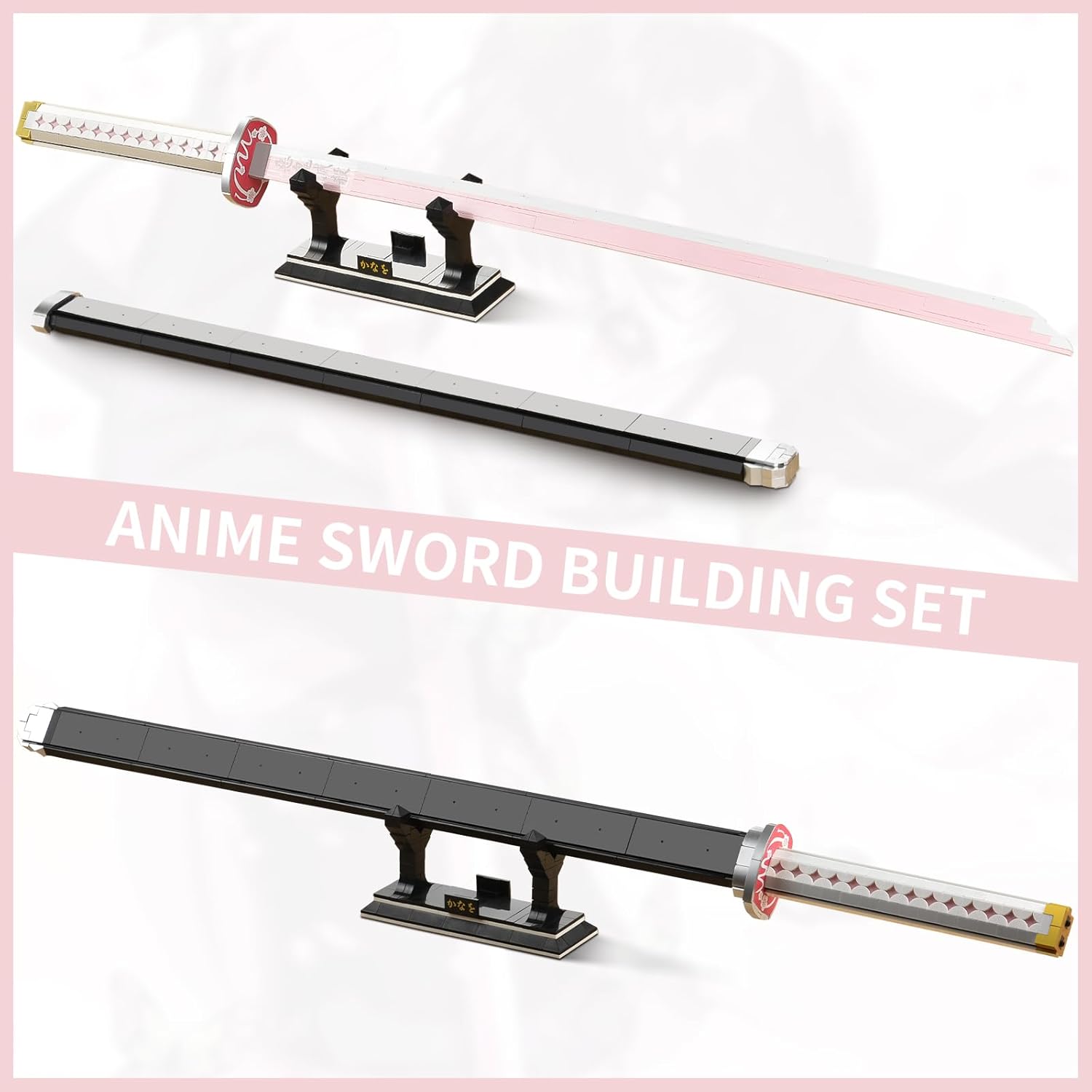 39inch Demon Sword Building Sets, Tsuyuri Kanao Swords Set with Scabbard and Stand, Demon Katana Building Blocks Anime Sword Sets for Adults and Anime Fans (706PCS)