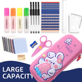 thumbnail image 3 of Bonito estuche para lápices para niños, estuche de lona de gran capacidad para niños con cremallera Zhivalor CPB-US-XD106-3, 3 of 5