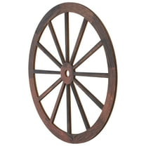 Beaupretty Wooden Wagon Wheel Wall Art Rustic Brown Vintage Decorative Ornament