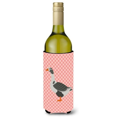 

West of England Goose Pink Check Wine Bottle Beverge Insulator Hugger