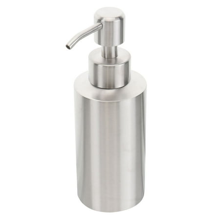 Topbathy 1Set Silver Cylindrical Counter Soap Dispenser with Pump for Household Users Kitchen and Bathroom Accessories