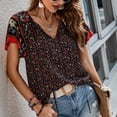 thumbnail image 5 of Bogo Summer Tops For Women 2025 Trendy Boho Womens Tops Dressy Casual 3/4 Sleeve Red Blouses For Women Casual T Shirts For Women Graphic Country, 5 of 5
