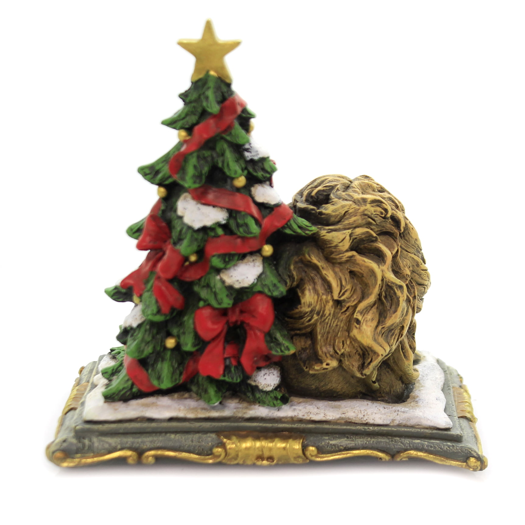 Joseph Studio Lion and Lamb with Christmas Tree Figurine 