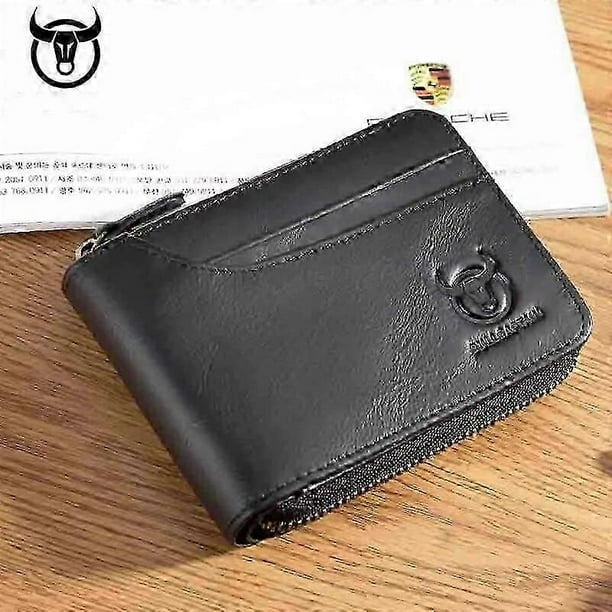 BULLCAPTAIN RFID New Men's Wallet Leather Coin Purse Designer Brand Wallet Clutch Leather Wallet Men's Wallet Card Holder