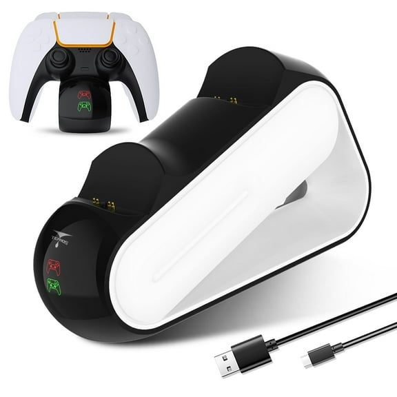 TERIOS PS5 Controller Charging Station, Charging Dock for PlayStation 5 Controller, 2 Slots for Simultaneous Charging, LED Status Indicator