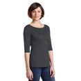 thumbnail image 4 of District Made Ladies Perfect Weight 3/4 Sleeve Tee-S (Charcoal), 4 of 6
