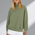 thumbnail image 2 of Lenpel Oversized Sweatshirt for Women Turtleneck Long Sleeve Casual Sweater Tops Fall Winter Pullover Sweatshirts(Army Green,XX-Large), 2 of 5