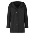thumbnail image 4 of Black**Sale on Sale Chaoheng Womens Winter Coats Women's Casual Solid Color Long Sleeve Hooded Coat,Button Front Wool Blend Jacket, 4 of 5