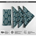 thumbnail image 4 of Vargottam Designer Cotton Canvas Napkins - Set of 12, 20-Inch, Blue Tone Paisley Print, Durable & Absorbent Cloth Napkins for Dining, Parties, and Home Decor - Machine Washable, 4 of 7