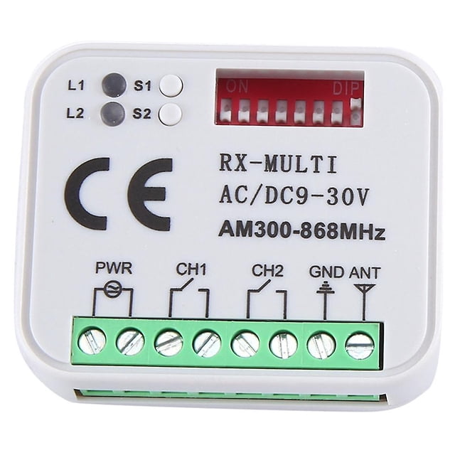 Receptor Universal RX multifrecuencia 300-868MHz 2CH 12V 24V módulo de relé Control remoto para puerta de garaje 433,92 MHz 868MHz
