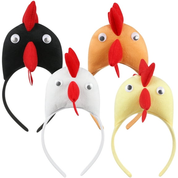 FRCOLOR Novelty Headband Chicken Headband Festival Decoration for Adults Holiday Party 4PCS