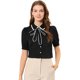 thumbnail image 1 of Blusa de Trabajo Allegra K con Cuello Abullonado y Cuello Peter Pan Para Mujer Negro XL, 1 of 5