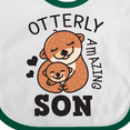 thumbnail image 4 of Inktastic Otterly Amazing Son with Mother and Child Otter Boys Baby Bib, 4 of 4