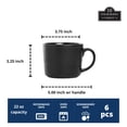 thumbnail image 2 of 10 Strawberry Street Double Line 3.75"/12 fl oz Stoneware Mug, Set of 6, Matte Black, 2 of 6