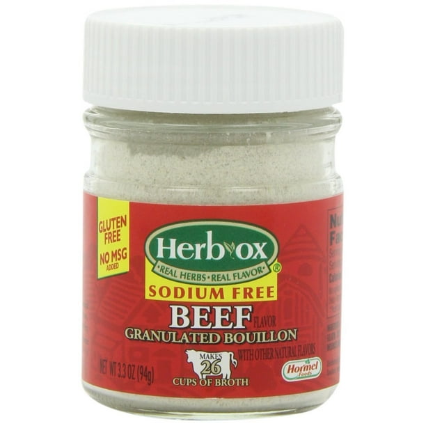 Herbox Granular Sodium Free Beef Bouillon, 3.3 Ounce (Pack Of 3