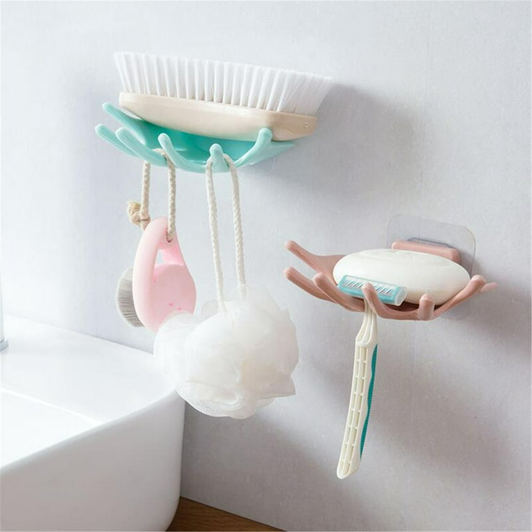 Wall-mounted Soap Holder With Drainage, Traceless Adhesive Soap Dish,  Creative Storage Box For Bathroom