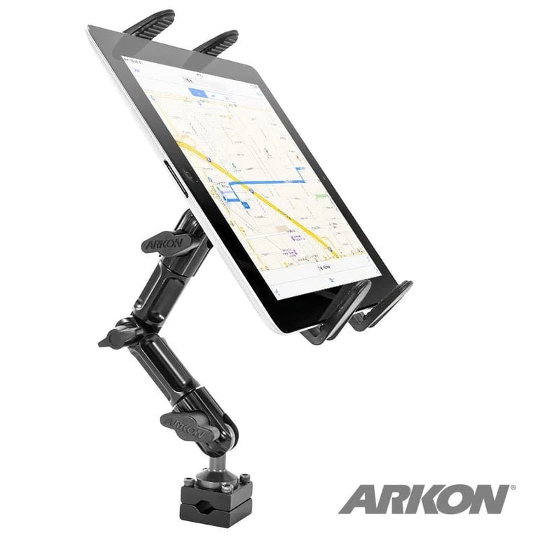Arkon Heavy Duty Aluminum Car Headrest Mount | 4-Hole AMPS Pattern For Tablets & GPS Devices