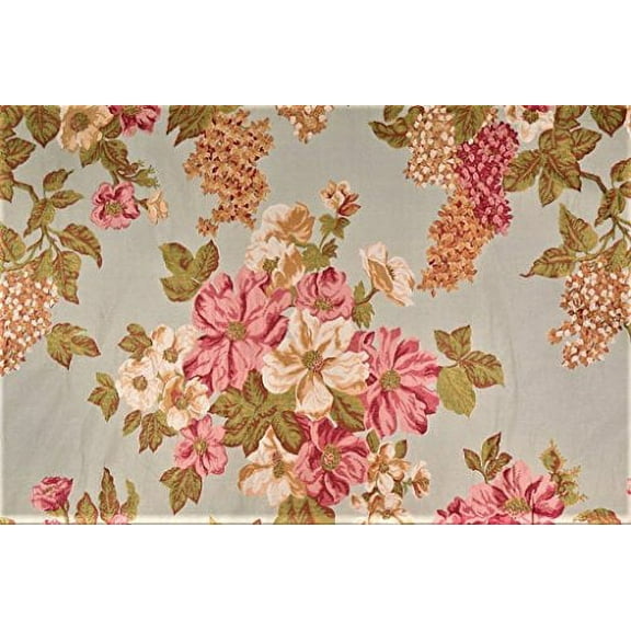 Fabric Robert Allen Beacon Hill Rosetto Sherbert Embroidered Floral Drapery II11