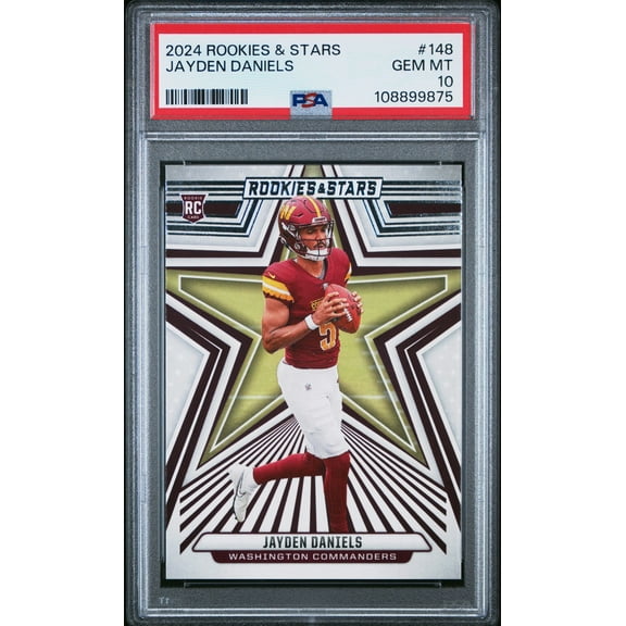 Graded 2024 Panini Rookies  Stars Jayden Daniels #148 Rookie RC Football Card PSA 10 Gem Mint