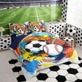 thumbnail image 2 of Erosebridal Color Splash Balls Twin Bedding Sets, Sport Bedding Comforter Set for Boys and Girls, Navy Reversible 7pcs, 2 of 6