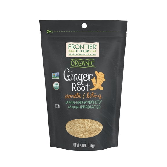 Frontier Co-op Certified Organic Ground Ginger Root, 4.09 oz. Bag
