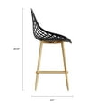 thumbnail image 7 of Kurv™ Indoor and Outdoor Counter Chair - Black Seat with Natural Finish Legs - Set of 2, 7 of 7