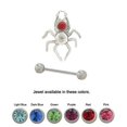 thumbnail image 1 of Eyebrow Shield Sterling Silver Spider Design with CZ Jewel, 1 of 1