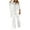 White, variant on Homenesgenics Womens Pajama Sets Oversized Solid V-neck 3/4 Sleeve Pullover Shirt Tops   Pants Trousers Set