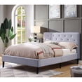 thumbnail image 5 of Frohm Button Tufted Upholstered Queen Platform Bed in Light Grey, 5 of 5