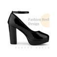 thumbnail image 3 of Allegra K Ankle Strap Chunky Heels Mary Jane Pumps for Women Black 6, 3 of 6