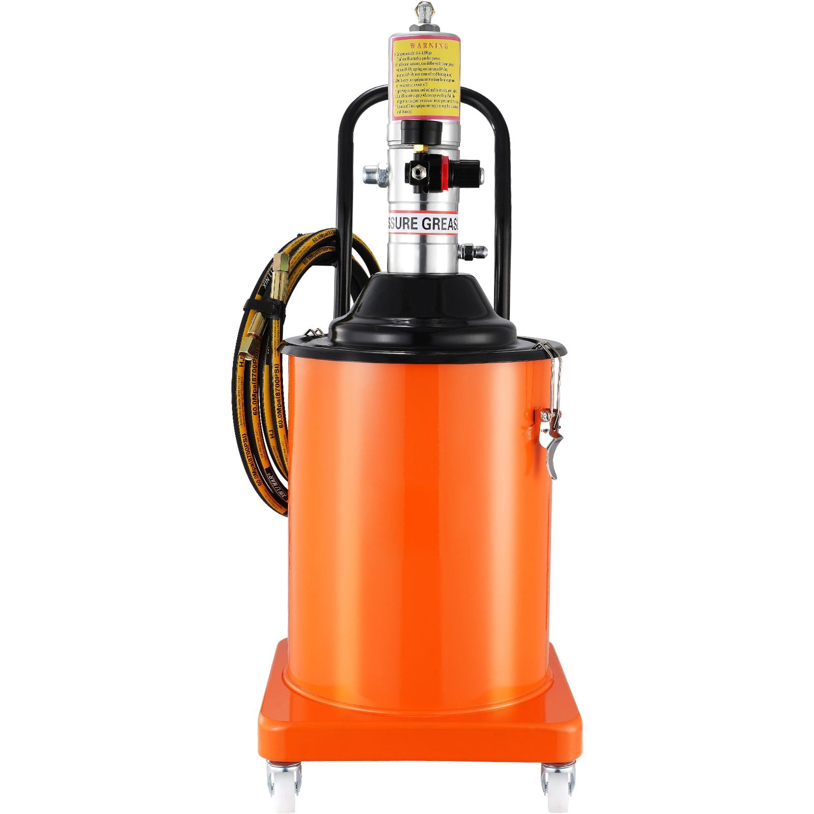 Dranite Air Operated Grease Pump, 5 Gallon (20L) Portable Pneumatic Lubrication System with 13ft High Pressure Hose, Grease Gun & Wheels, 50:1 Pressure Ratio for Industrial Maintenance