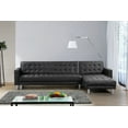 thumbnail image 4 of Velago Attalens Adjustable Faux Leather Sectional Sleeper Sofa, Black, 4 of 7