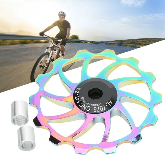 Peahefy Cycling Bike Pulley Wheel,Bike Pulley Wheel,14T Bike Guide Roller Aluminum Alloy Bike Pulley Wheel Guide Roller For Mountain Folding Bike