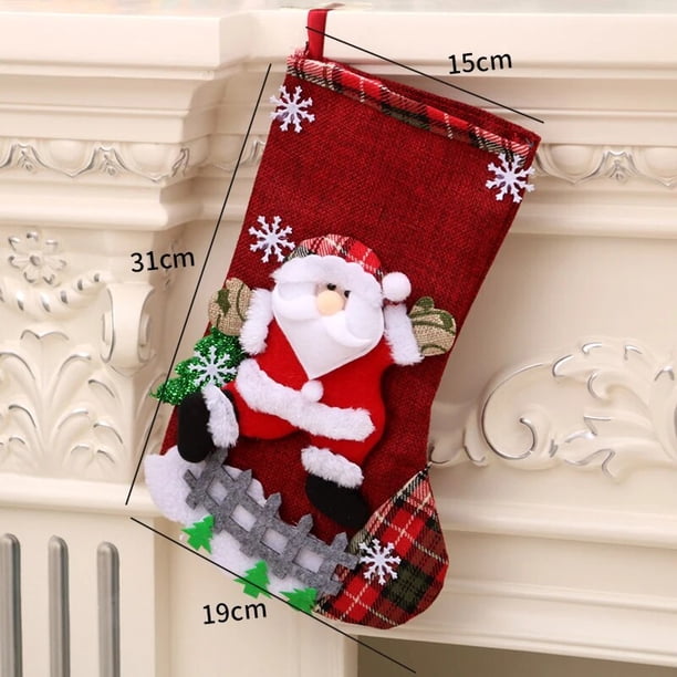 Calcetines navideños de muñeco de nieve, alce, Papá Noel, chimenea, adornos de árbol de Navidad, decoraciones navideñas para el hogar, Año Nuevo, 2023, 1 unidad