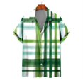 thumbnail image 3 of Camisas de playa hawaianas para hombres Camisas para hombres y mujeres Camisas para parejas Camisa de manga corta con solapa y estampado 3D de trébol de cuatro hojas Camisas florales, 3 of 5