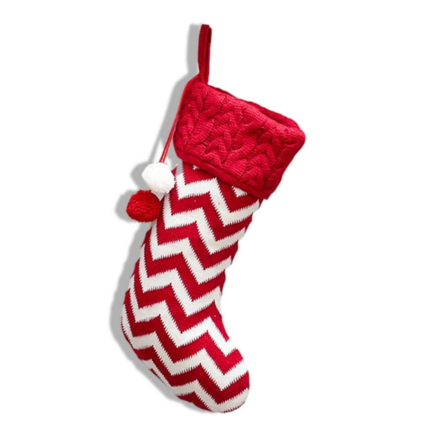 Bewildely Calcetín de Navidad de punto, decoración de Navidad, calcetín de caramelo, bolsa colgante, adorno, decoración, regalo para niños, chimenea Kits de decoración para fiestas No.01 Bewildely HA009116-01