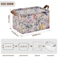 thumbnail image 7 of Yayeee Foldable Storage Basket for Shelves with Handles Set of 2 Waterproof Cloth Bins, Purple Floral Pattern, 7 of 7