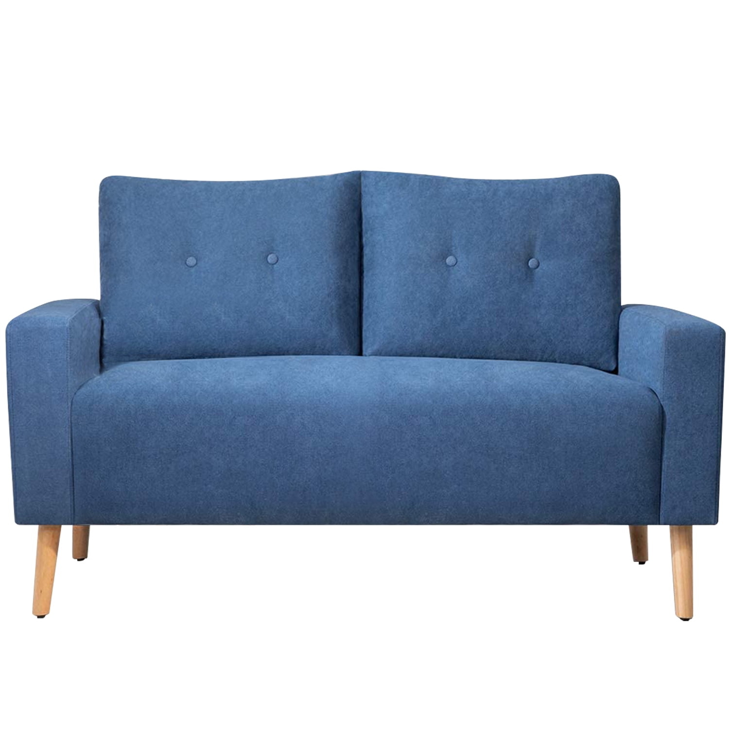 Vineego Small Modern Loveseat Couch Sofa, Fabric Upholstered 2-Seat Sofa, Love Seat Furniture,Blue