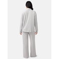 thumbnail image 5 of Ingrid & Isabel For Every Belly Women's Maternity Long Sleeve Button Down Shirt & Open Leg Pajama Set, Sizes S-XXXL, 5 of 12