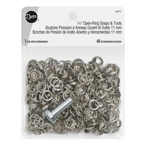 Dritz 7/16" Open-Ring Snaps & Tools, Silver, 60 Sets