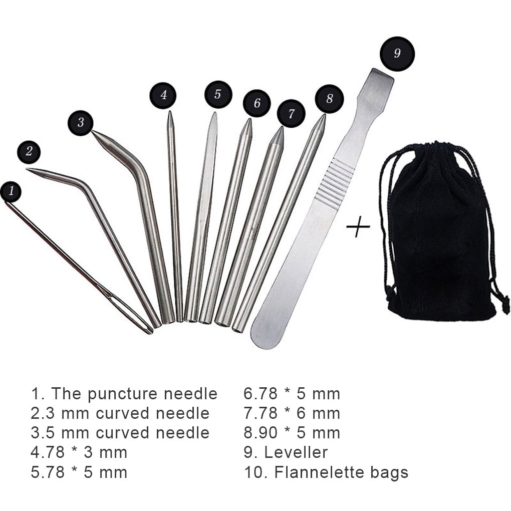 Flat Parachute Cord Needles Set Weaving Curved Portable Smoothing Tool