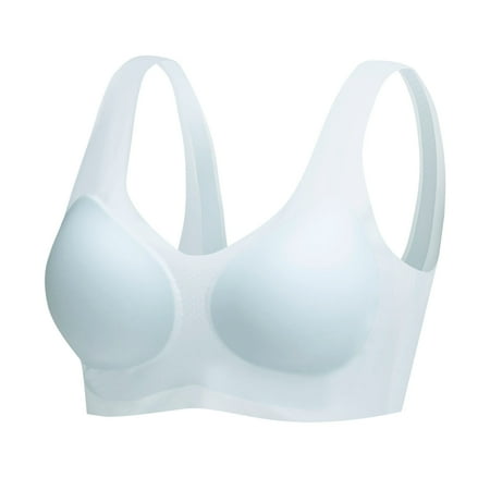 

Zuwimk Bras For Women Women s No Side Effects Underarm and Back-Smoothing Comfort Wireless Lift T-Shirt Bra Blue M