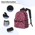 thumbnail image 5 of Picia Rose Leopard Print Large Capacity Backpack Classic Style Backpack Casual Backpack Water-Resistant School Work Travel Outdoor Backpack, 5 of 8